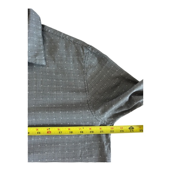 John Varvatos Luxe Men's Plaid Long Sleeve Button Down Shirt Cotton Gray Size M - Picture 4 of 8